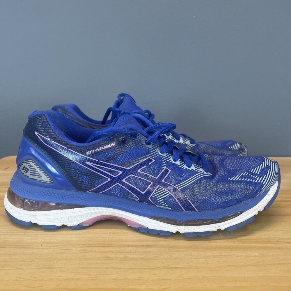 Asics Gel Nimbus 19 FlyteFoam Blue Running Sneaker Shoes T750N Womens Size 8